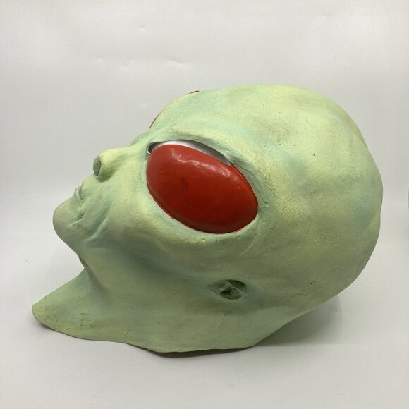 Vintage Alien Mask 1997 The Paper Magic Group Halloween Green Costume Rubber - Picture 2 of 9